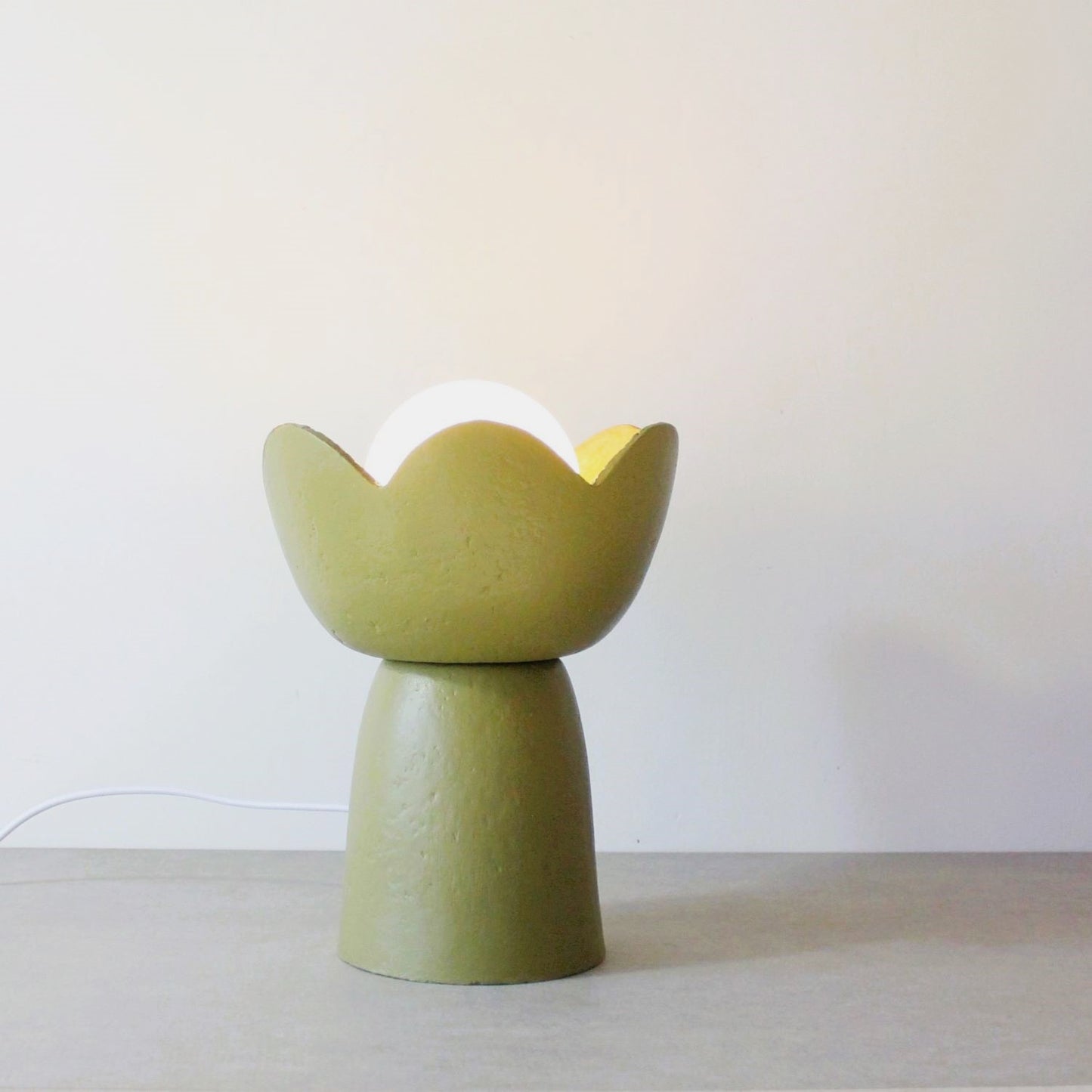 Lotus Table Lamp - olive green