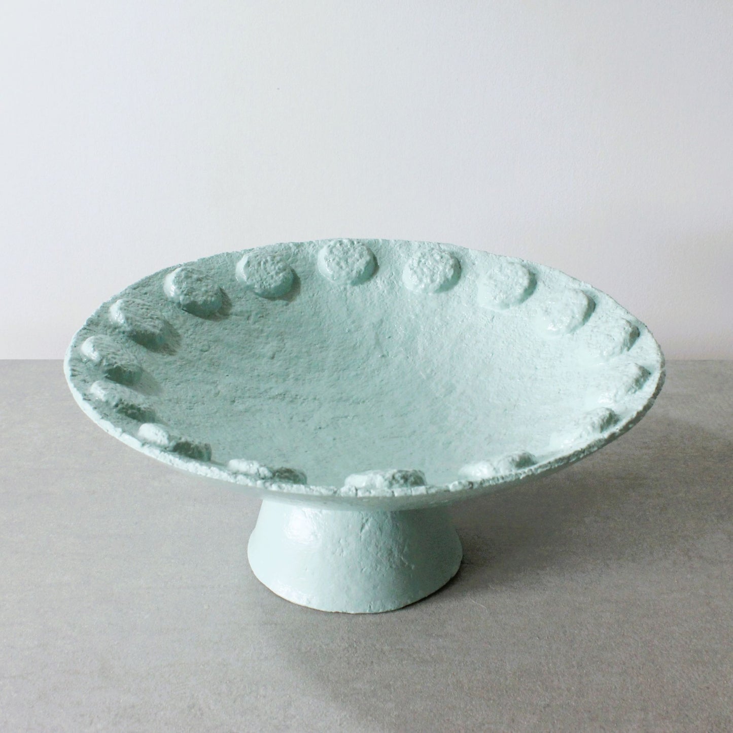 Pedestal bowl - duck egg blue