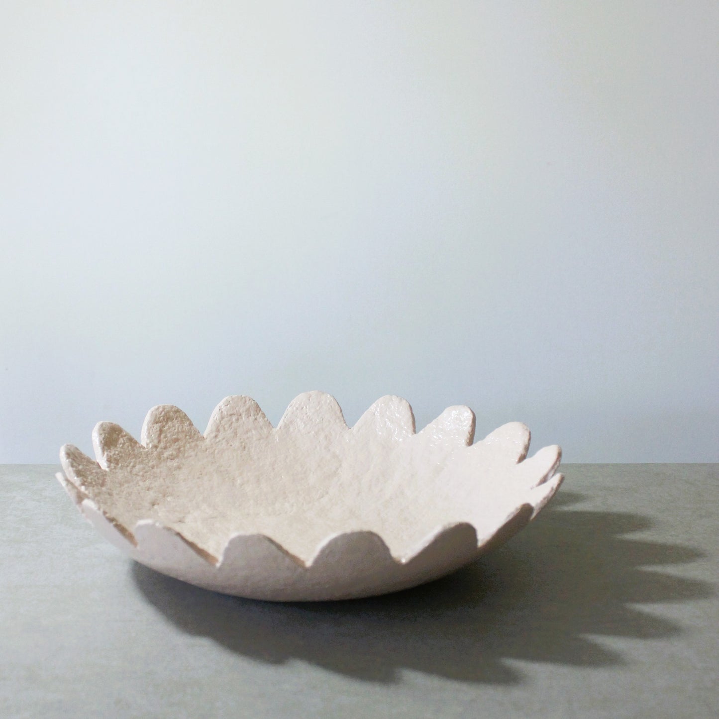 Scalloped dish - pink champagne