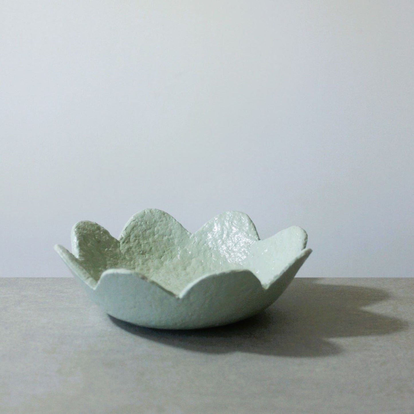 Scalloped dish small - sage green