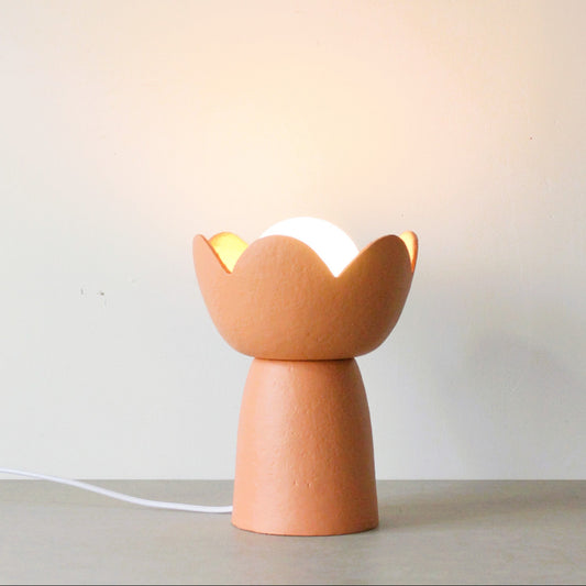 Lotus table lamp terracotta