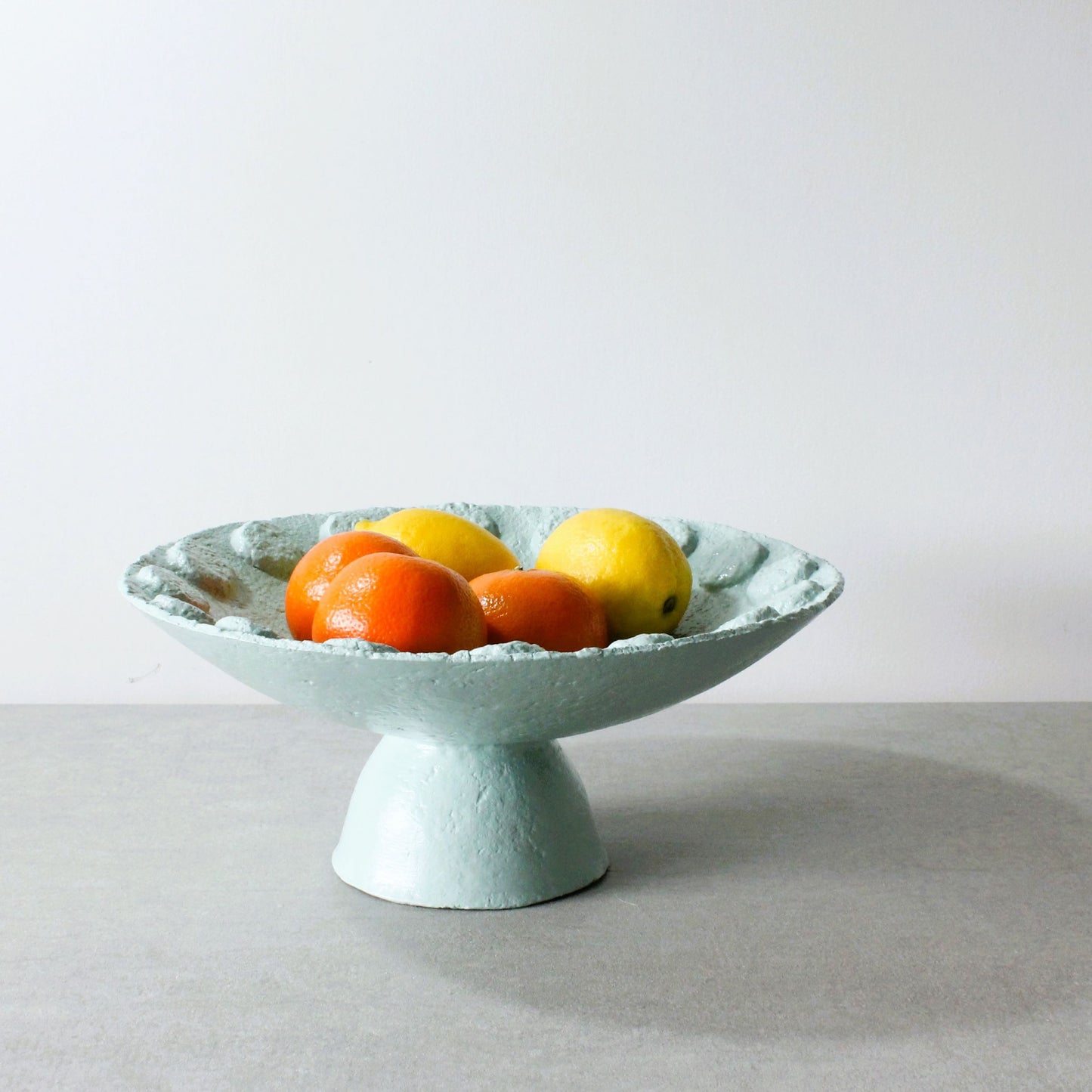 Pedestal bowl - duck egg blue