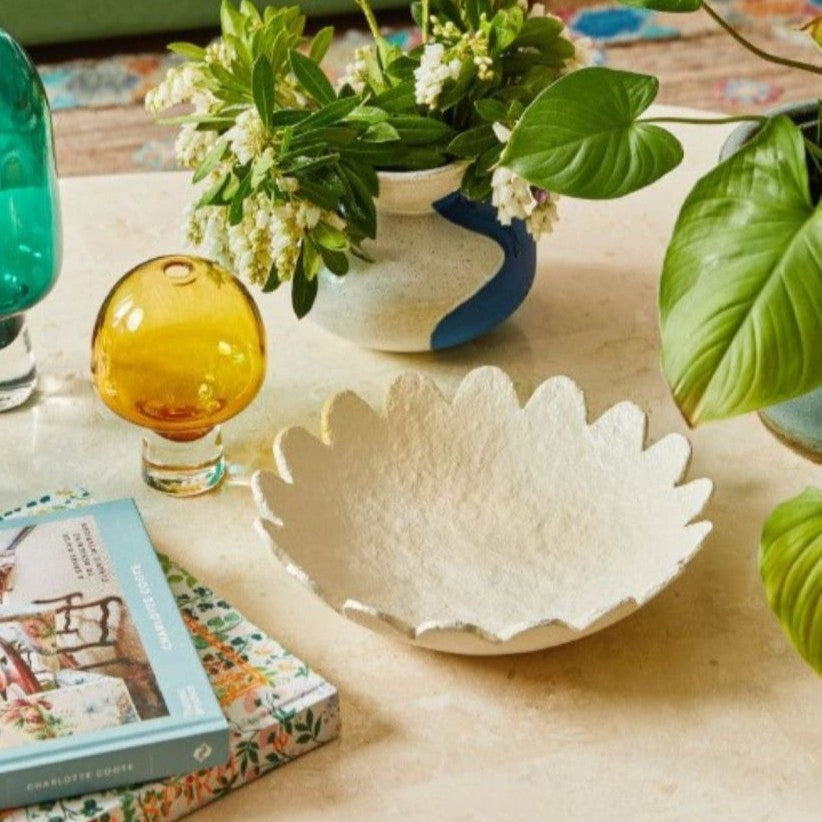 Scalloped dish large - oatmeal