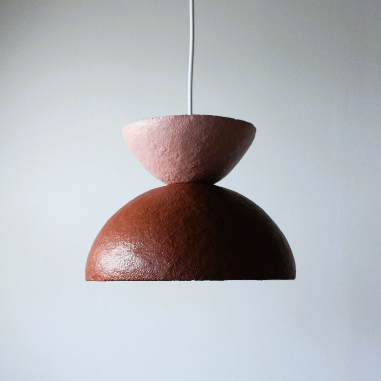 Hourglass pendant light 1 blush red earth