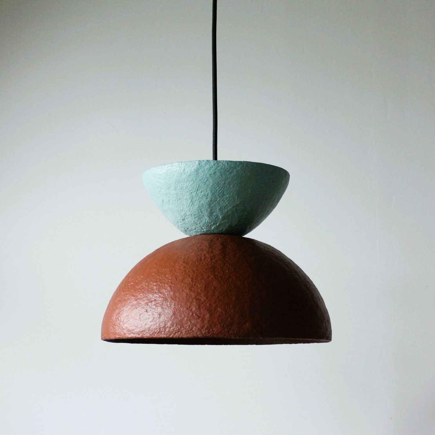 Hourglass pendant light 1 lagoon blue red earth