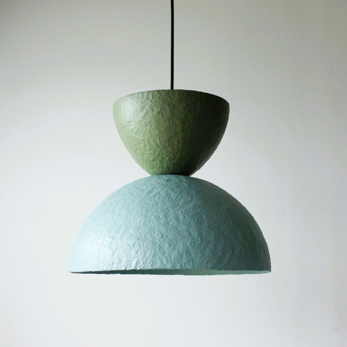 Hourglass pendant light 3 forest green lagoon blue