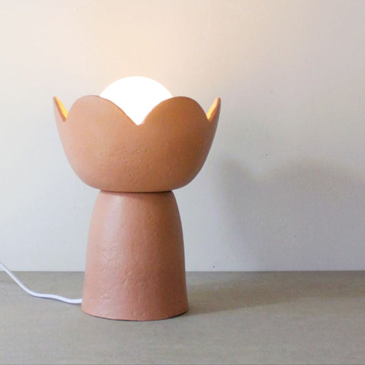 Lotus Uplight Table Lamp - pink clay