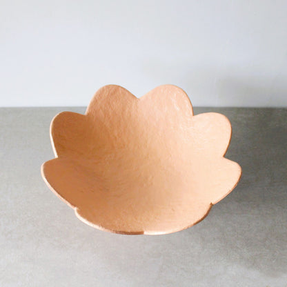 Scalloped Pedestal Bowl - Apricot
