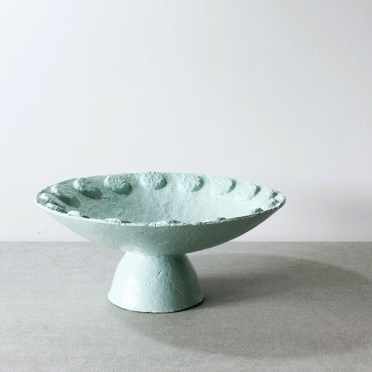 Pedestal bowl - duck egg blue