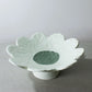 Scalloped pedestal bowl - Light green