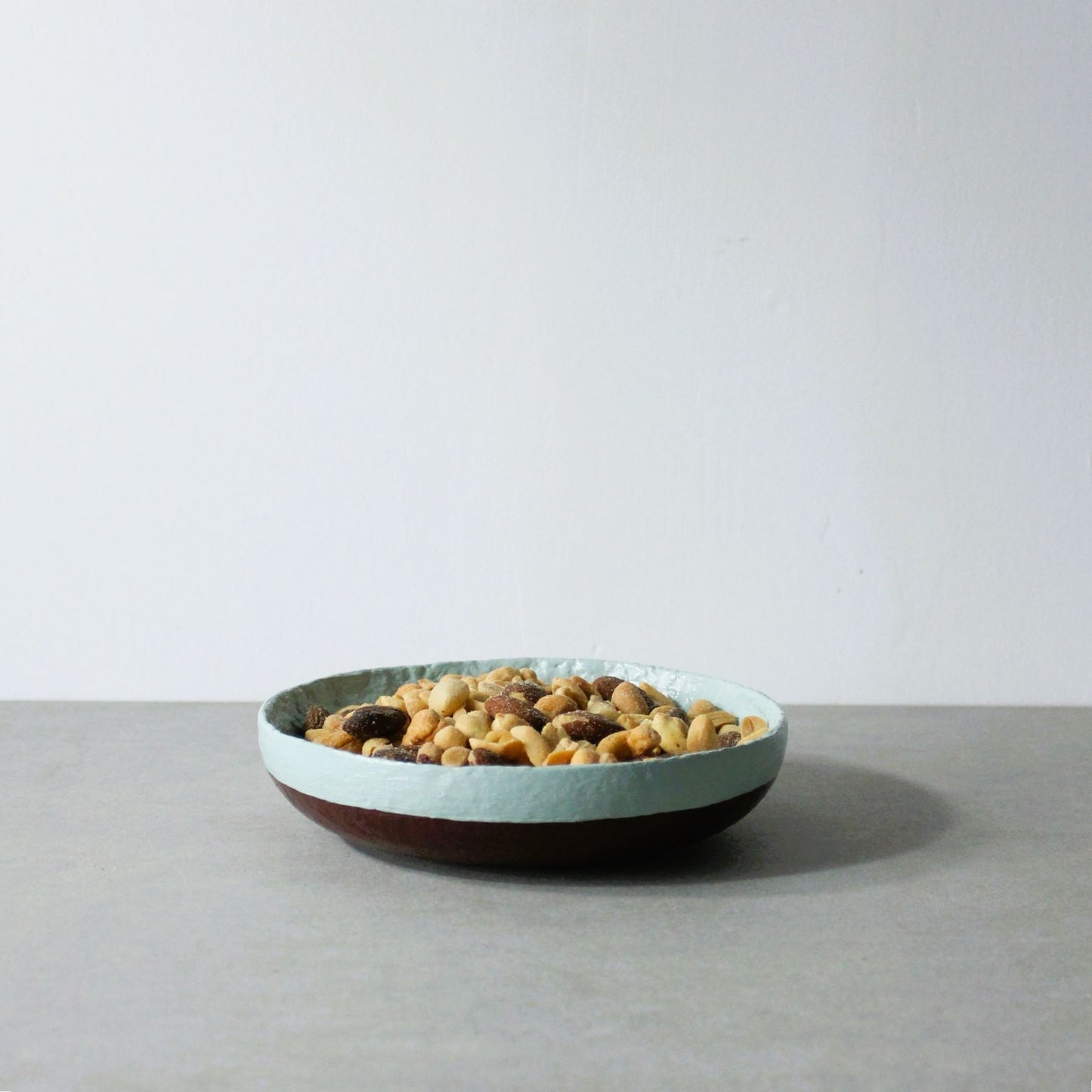 Trinket dish - duck egg blue / burnt sienna