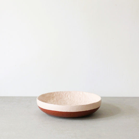 Trinket dish - pink champagne / red earth