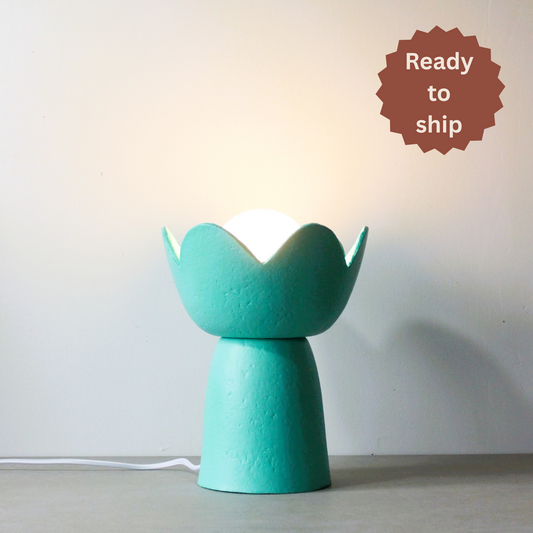 Lotus Table Lamp - Teal (Ready to Ship)
