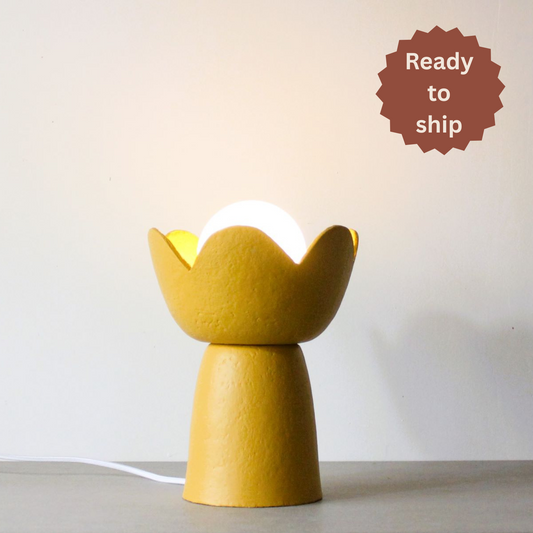 Lotus Table Lamp - mustard (Ready to Ship)